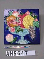 藏品(藍底三多畫瓷磚)的圖片